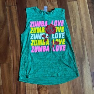 Zumba Fitness Teal and Pink Tank Top